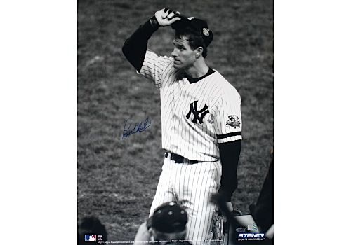 Paul ONeill 2001 WS Tip Cap B&W Vertical 16X20 Photo (MLB Auth)